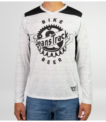 T-shirt technique Bike & bière blanc ML