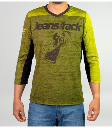 T-shirt technique Bike & bière Khaki 3/4